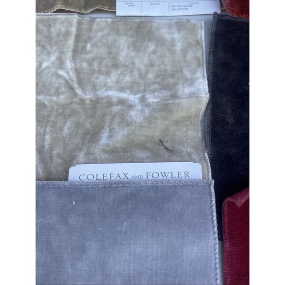 Colefax and Fowler Theo Lot of 12 Fabric Samples Remnants Ochre, Sand, Red, - Picture 3 of 5